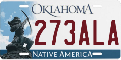 OK license plate 273ALA