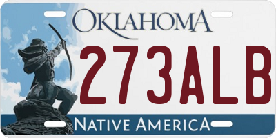 OK license plate 273ALB