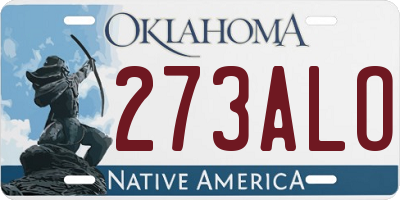 OK license plate 273ALO