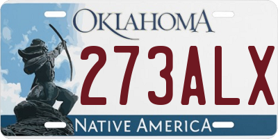 OK license plate 273ALX