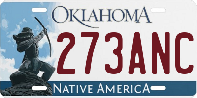 OK license plate 273ANC