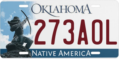 OK license plate 273AOL