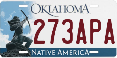 OK license plate 273APA
