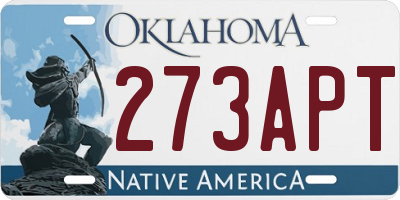 OK license plate 273APT