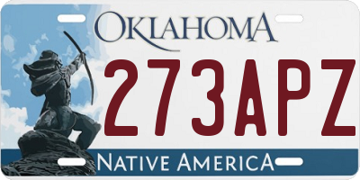 OK license plate 273APZ