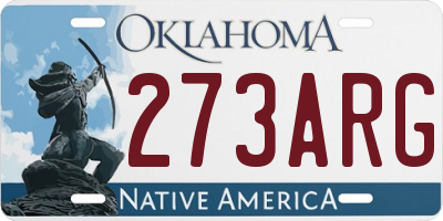 OK license plate 273ARG