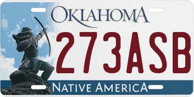 OK license plate 273ASB