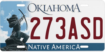 OK license plate 273ASD