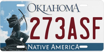OK license plate 273ASF