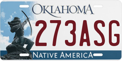 OK license plate 273ASG
