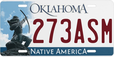 OK license plate 273ASM