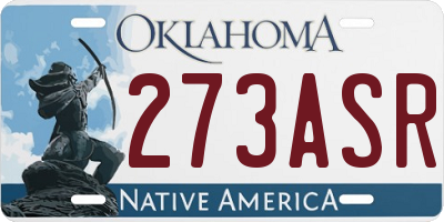 OK license plate 273ASR