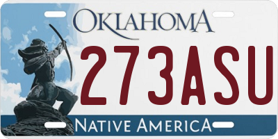 OK license plate 273ASU
