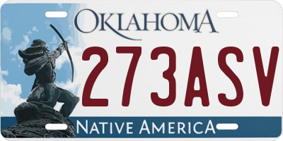 OK license plate 273ASV