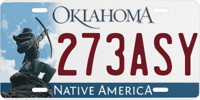 OK license plate 273ASY