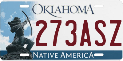 OK license plate 273ASZ