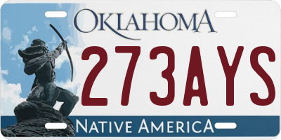 OK license plate 273AYS