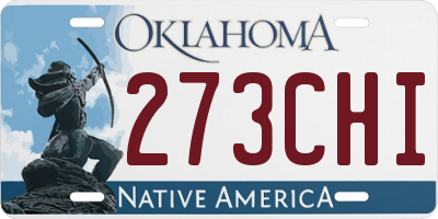 OK license plate 273CHI