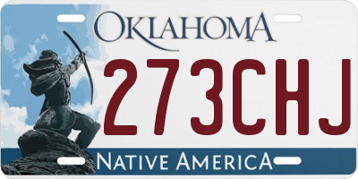 OK license plate 273CHJ