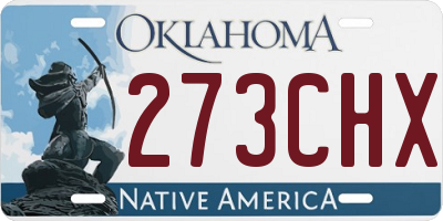 OK license plate 273CHX
