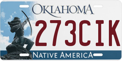 OK license plate 273CIK