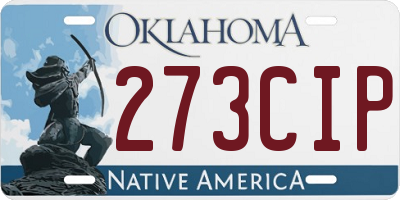 OK license plate 273CIP