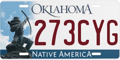 OK license plate 273CYG