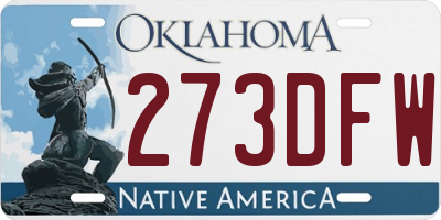 OK license plate 273DFW