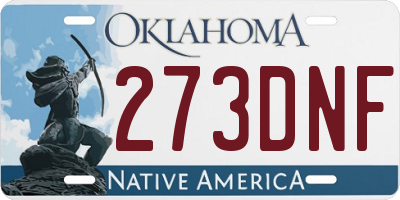 OK license plate 273DNF