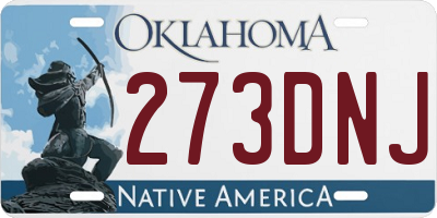 OK license plate 273DNJ