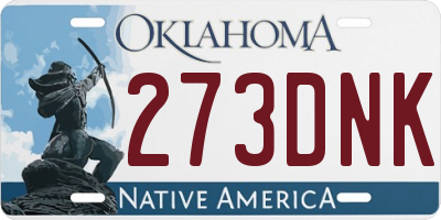 OK license plate 273DNK
