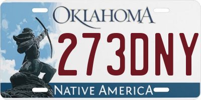 OK license plate 273DNY