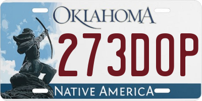 OK license plate 273DOP