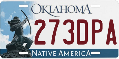 OK license plate 273DPA