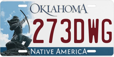 OK license plate 273DWG