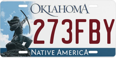 OK license plate 273FBY