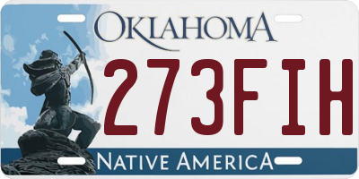 OK license plate 273FIH