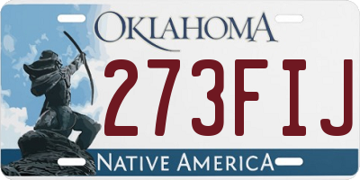 OK license plate 273FIJ