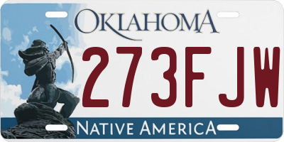 OK license plate 273FJW
