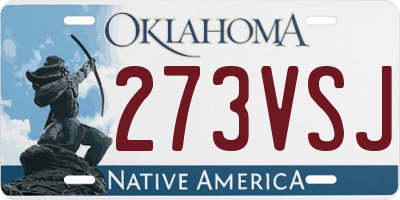 OK license plate 273VSJ