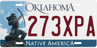 OK license plate 273XPA