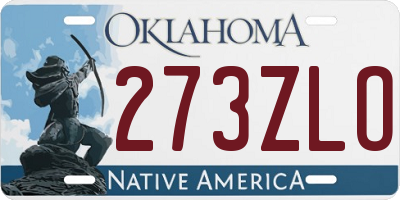 OK license plate 273ZLO