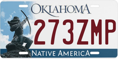 OK license plate 273ZMP