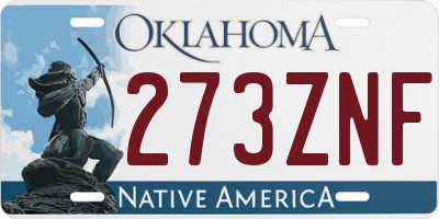 OK license plate 273ZNF