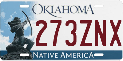 OK license plate 273ZNX