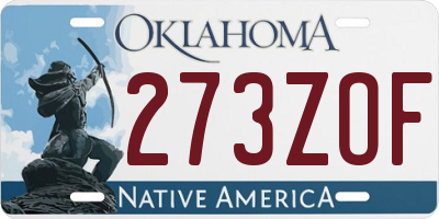 OK license plate 273ZOF
