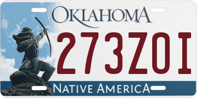 OK license plate 273ZOI