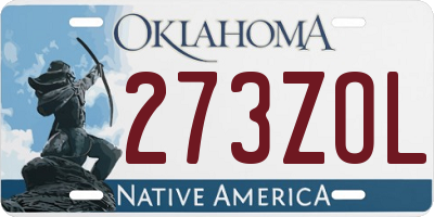 OK license plate 273ZOL