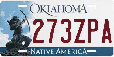 OK license plate 273ZPA