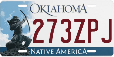 OK license plate 273ZPJ